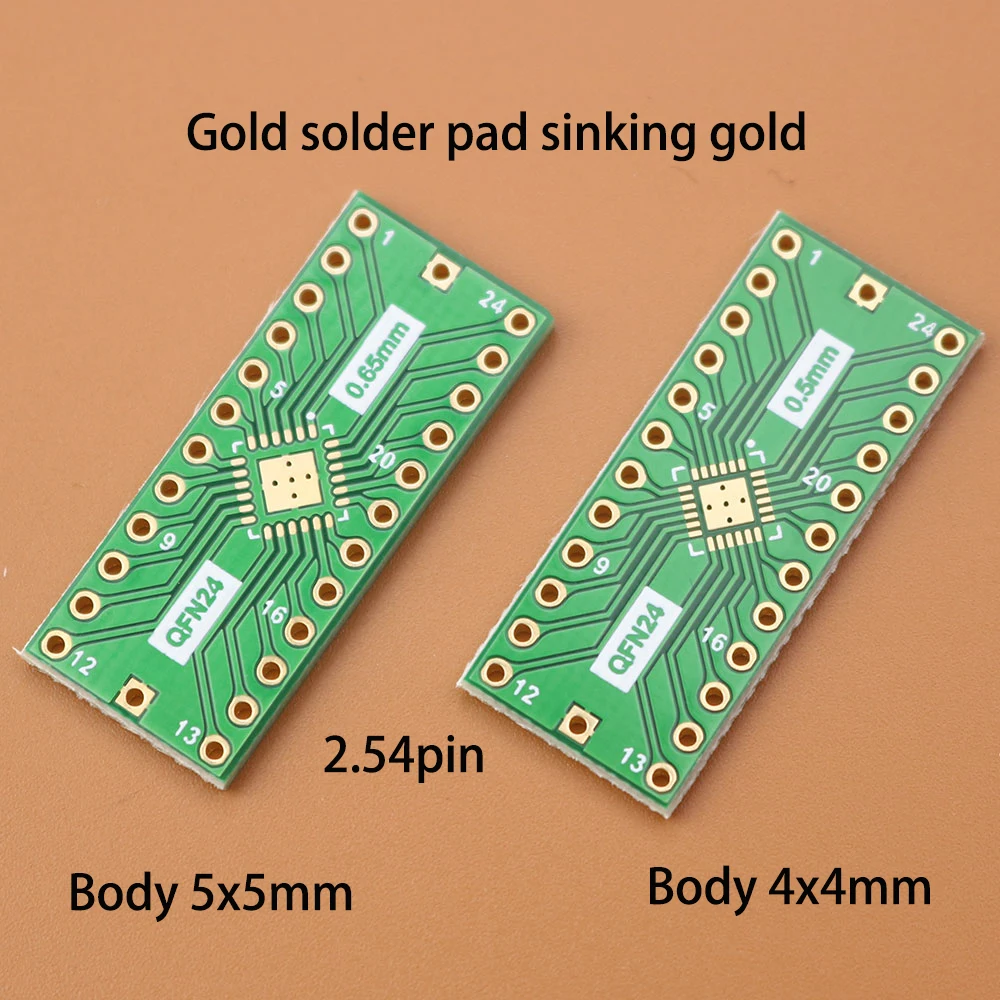 Almohadilla de soldadura dorada/plateada QFN24, adaptador de inserción directa SMT, placa de transferencia de placa de prueba con un espaciado de 0,5/0,65mm, 2,54 pines, 1 ud. - imagen 3