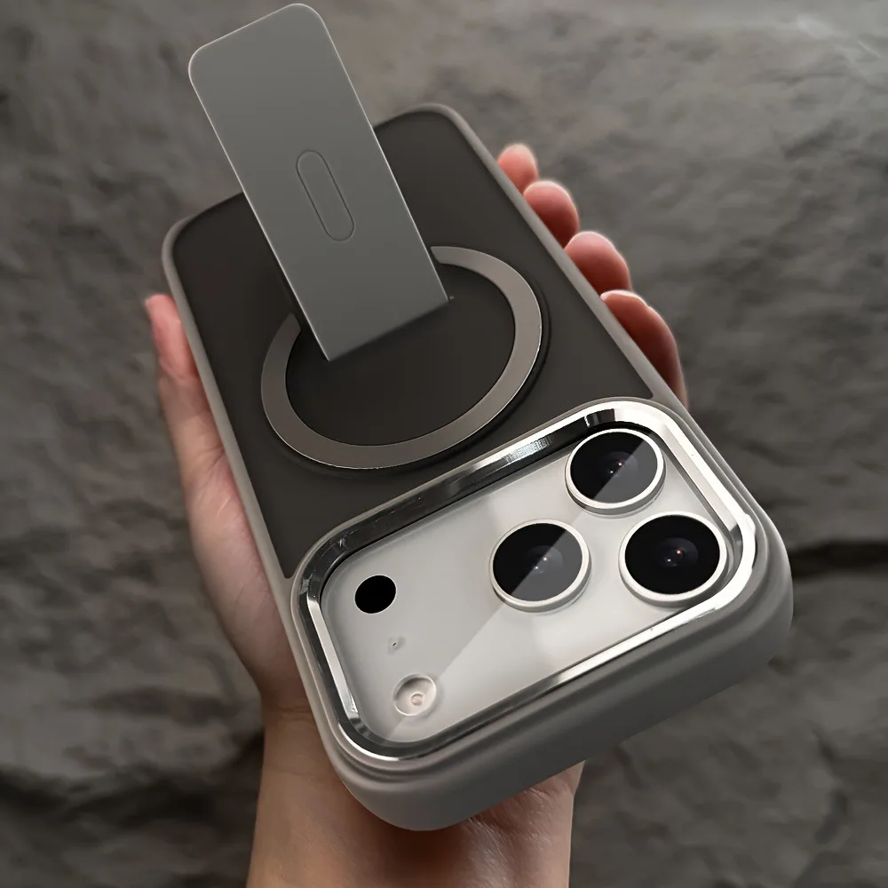 Funda de teléfono magnética con soporte plegable Luxuru para iPhone 17 16 12 13 15 14 Pro Max Plus 17Pro 17Air para fundas de carga inalámbrica Magsafe, funda para iphone 17 16 pro max - imagen 4