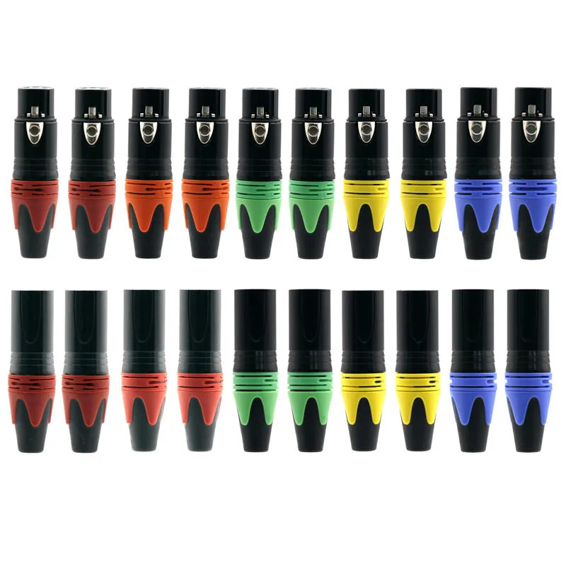 10 Uds 5 Juegos chapado en oro conector XLR de 3 pines conector hembra macho enchufe XLR de 3 núcleos micrófono amplificador de audio Audiophile - imagen 2