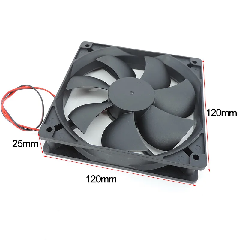 5V 12V 24V 120mm 12cm 12025 120mm * 120mm * 25mm ventilador de refrigeración 120x120x25mm DC ventilador enfriador de Motor sin escobillas 2PIN M20 - imagen 3