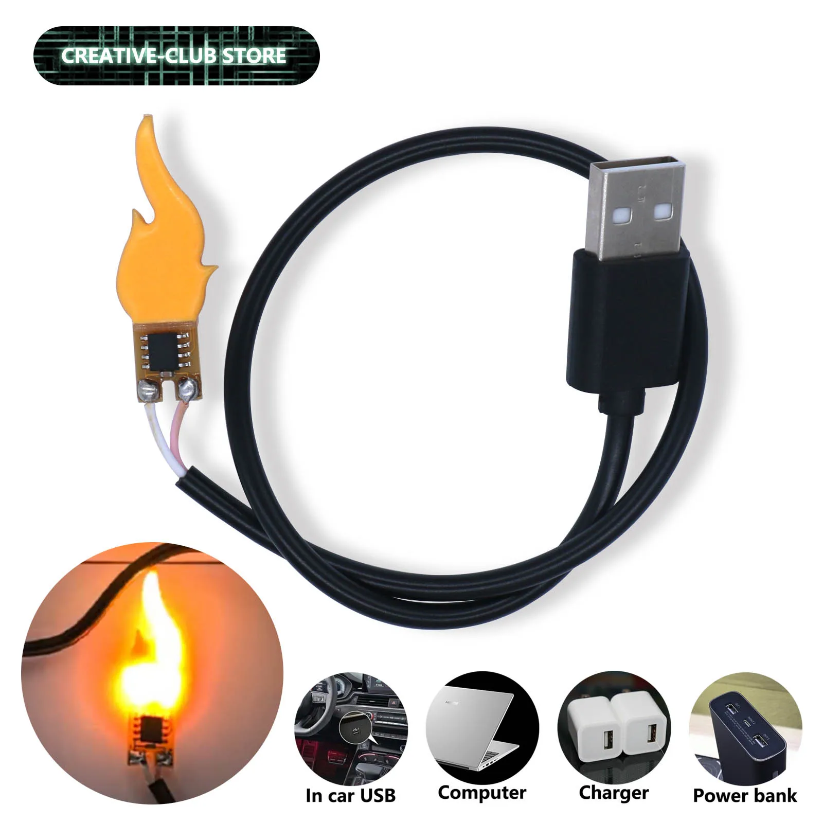 1 Uds. 10 Uds. Interfaz USB de 5V Led Cob Flash velas llama filamento LED 2200K diodo decoración bombilla accesorios vela luz - imagen 2