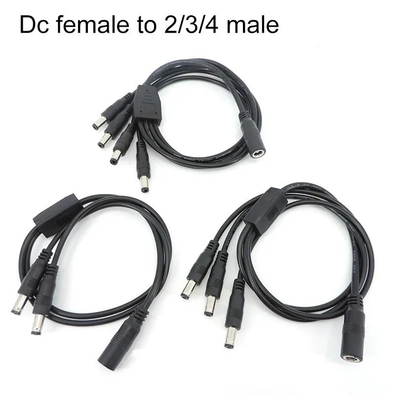 1 DC hembra a 2/3/4 vías macho conector divisor Cable enchufe 45cm 5,5x2,5mm 5A adaptador de Cable de alimentación para cámara de tira LED Q1