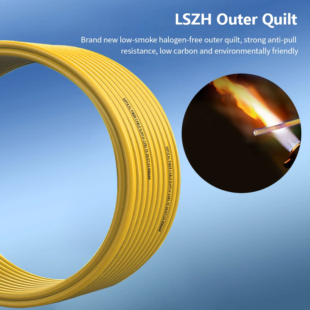 HOOLNX Carrier Grade FC UPC 12 núcleos modo único 1,5 M LSZH cinta coleta Cable de conexión de fibra óptica para unidad de Panel de conexión ODF Rack-Mo - imagen 4