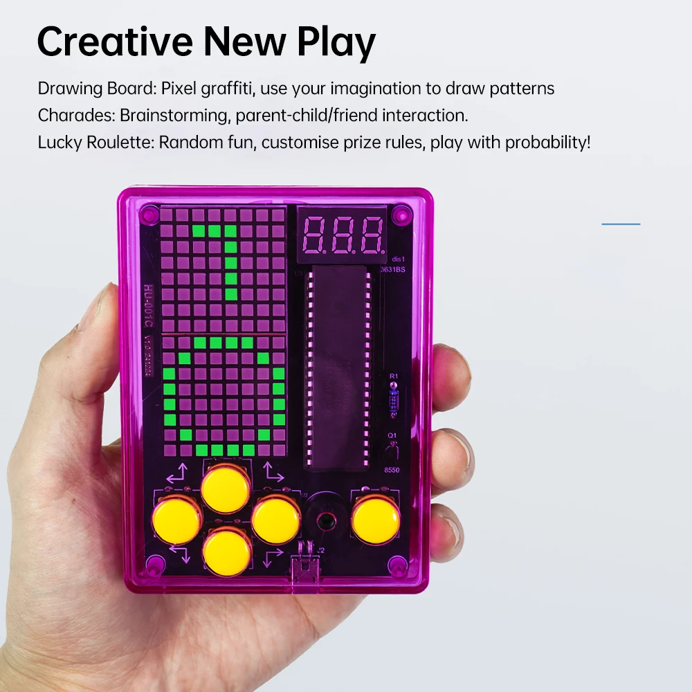 Kit de bricolaje para jugadores de píxeles, microcontrolador de bolsillo 51, circuito electrónico, experimento de enseñanza, módulo de práctica de soldadura - imagen 2