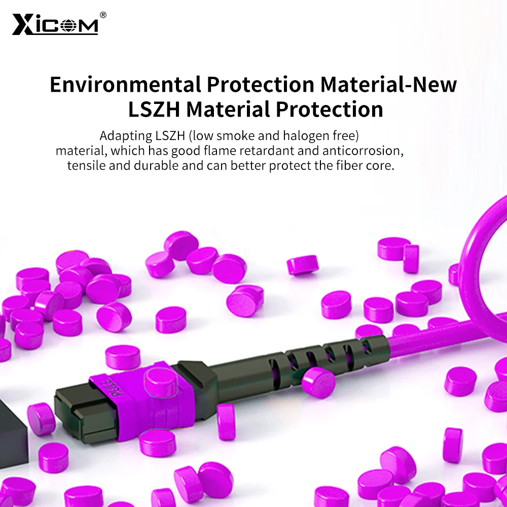 MPO-Cable de conexión de fibra óptica OM4 de 1M/3M/5M/10M, Cable de fibra óptica de 8/12 núcleos, MPO-MPO hembra a hembra, multimodo - imagen 5