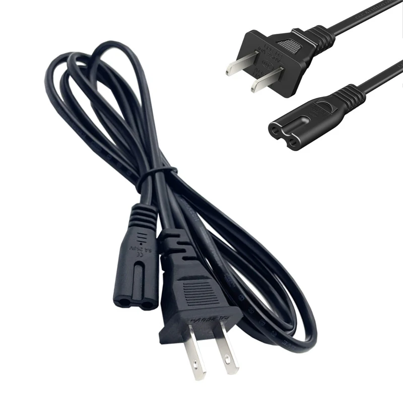 Cable de alimentación IEC320 C7 AC EU US, cables de extensión de 2 pines para Dell, cargador de ordenador portátil, Canon, Epson, impresora, Radio, altavoz, PS4, XBOX, LG, Sony - imagen 2