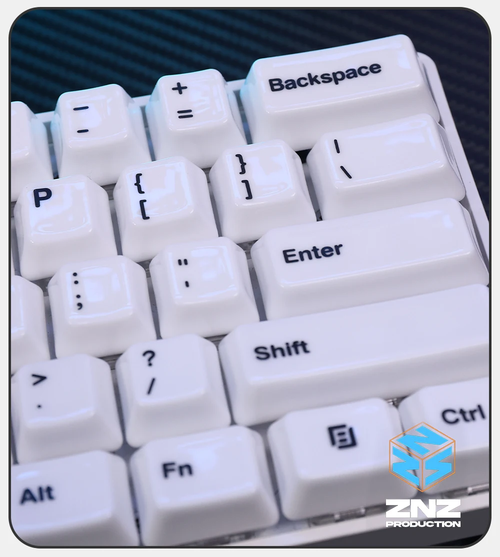 ZNZ-teclas de cerámica personalizadas con perfil de cereza, tapa de tecla de punto Simple suave blanca, bonita HIFI fuerte para jugadores de interruptores MX, diseño - imagen 4