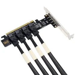 Tarjeta de expansión NVMe U.2 PCIe para 4 SSD con conectores SFF-8643
