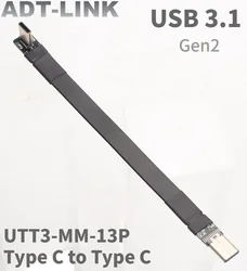 Cable USB-C Gen2 Macho a Macho – 10Gbps 3A Plano FPV Blindado