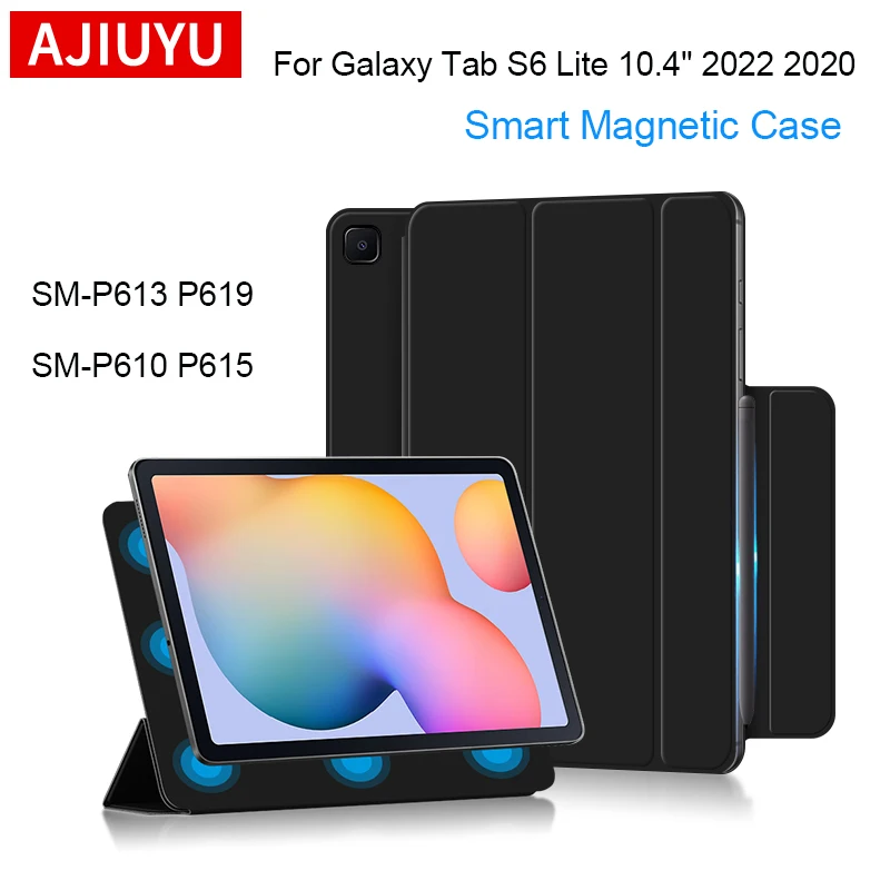 AJIUYU-funda magnética para tableta Samsung Galaxy Tab S6 Lite, cubierta inteligente con soporte triple, 10,4 pulgadas, 2022, 2020, SM-P613, P619, SM-P610, P615
