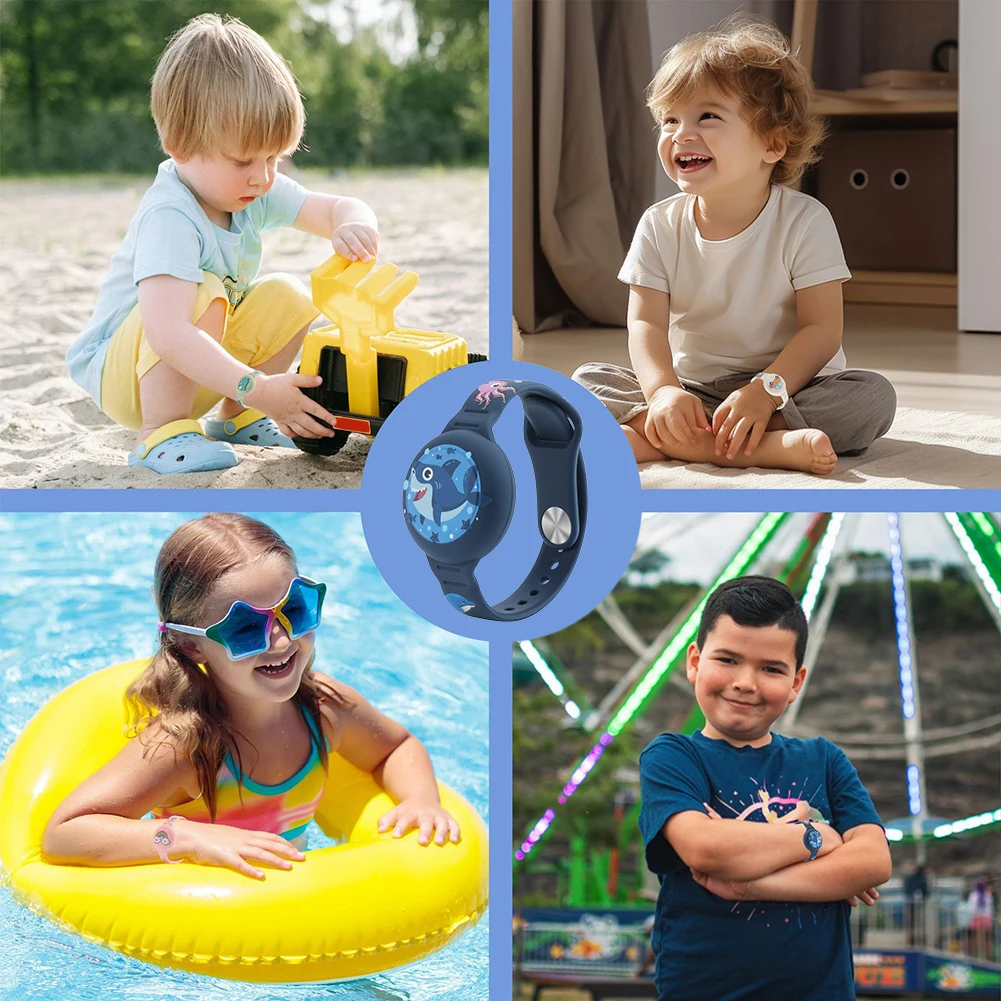 Pulsera de dibujos animados impermeable, soporte ligero para rastreador GPS para niños pequeños, para Apple Airtag - imagen 3