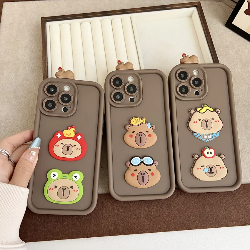 Para Samsung Galaxy A01 A02 A03 A10 A11 A12 A13 A20 A30 A21 A22 A23 A31 A32 A33 Capibala Multistep funda con cabeza de muñeca - imagen 3