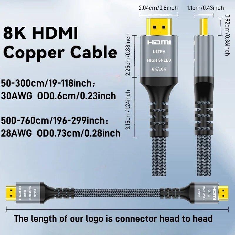 MIZIQIER Cable HDMI 2.1, 8K, Cables HDMI de Ultra Alta Velocidad de 48 Gbps, 8K@60Hz, 4K@120Hz compatible con TV/PS5/PS4/Xbox/Proyector - imagen 2