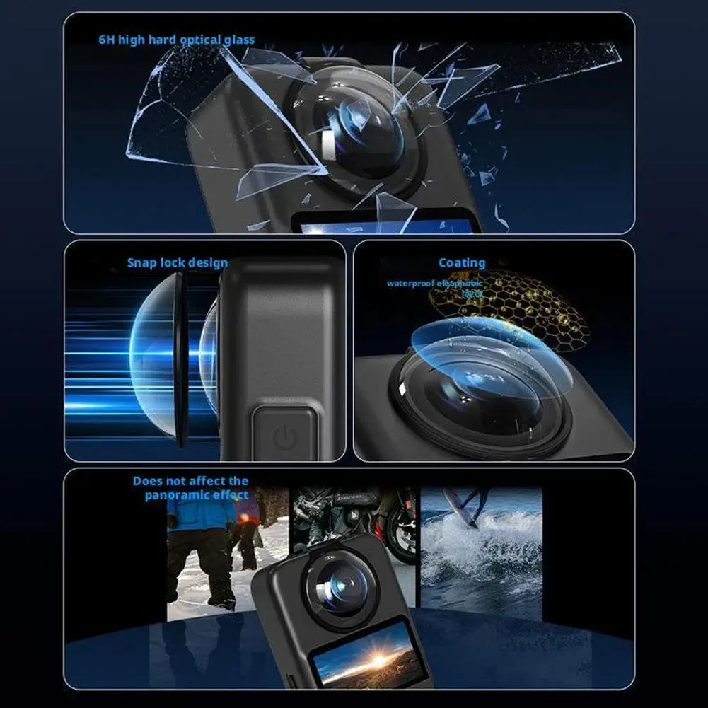 Protector de lente de vidrio óptico, Protector de lente antiarañazos, tapa de lente protectora extraíble para lente protectora de vidrio DJI Osmo 360 - imagen 4