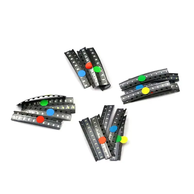 50 Uds. 5 tipos cada una con 10 piezas 0805 0603 SMD LED componentes de diodo emisor de luz paquete rojo, azul, verde, amarillo y blanco - imagen 5