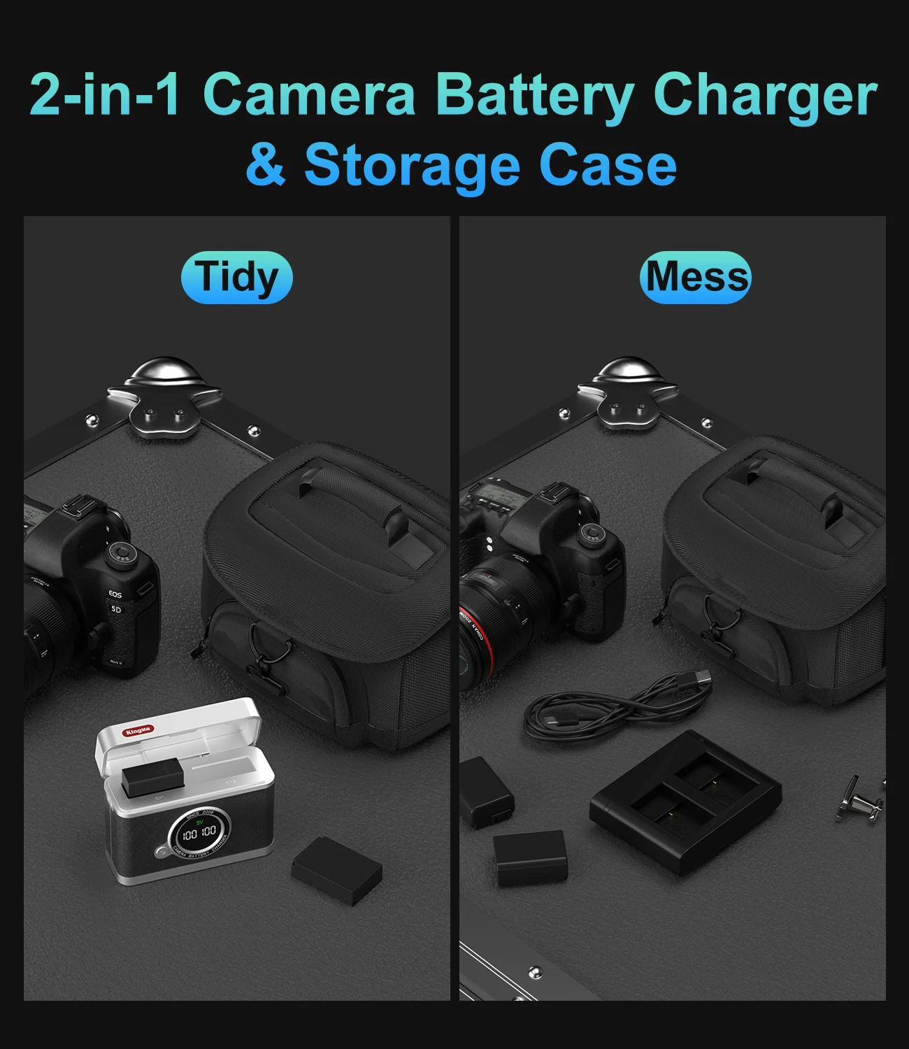 Cargador de doble ranura PD de 18W para LP-E12, pantalla digital inteligente, para Canon M, M2, M10, M50, M50 Mark II, M200, M100, SL1, SX70 HS - imagen 5