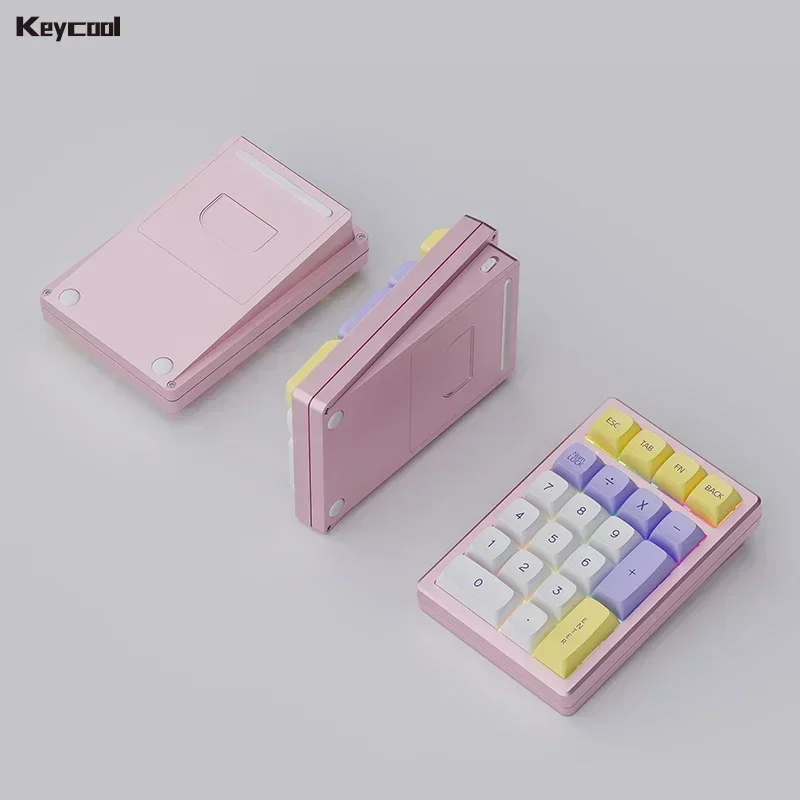 Keycool-Mini teclado mecánico K21MAX de aleación de aluminio, inalámbrico, tres modos, teclado numérico RGB, intercambio en caliente, PBT, regalos de oficina - imagen 2