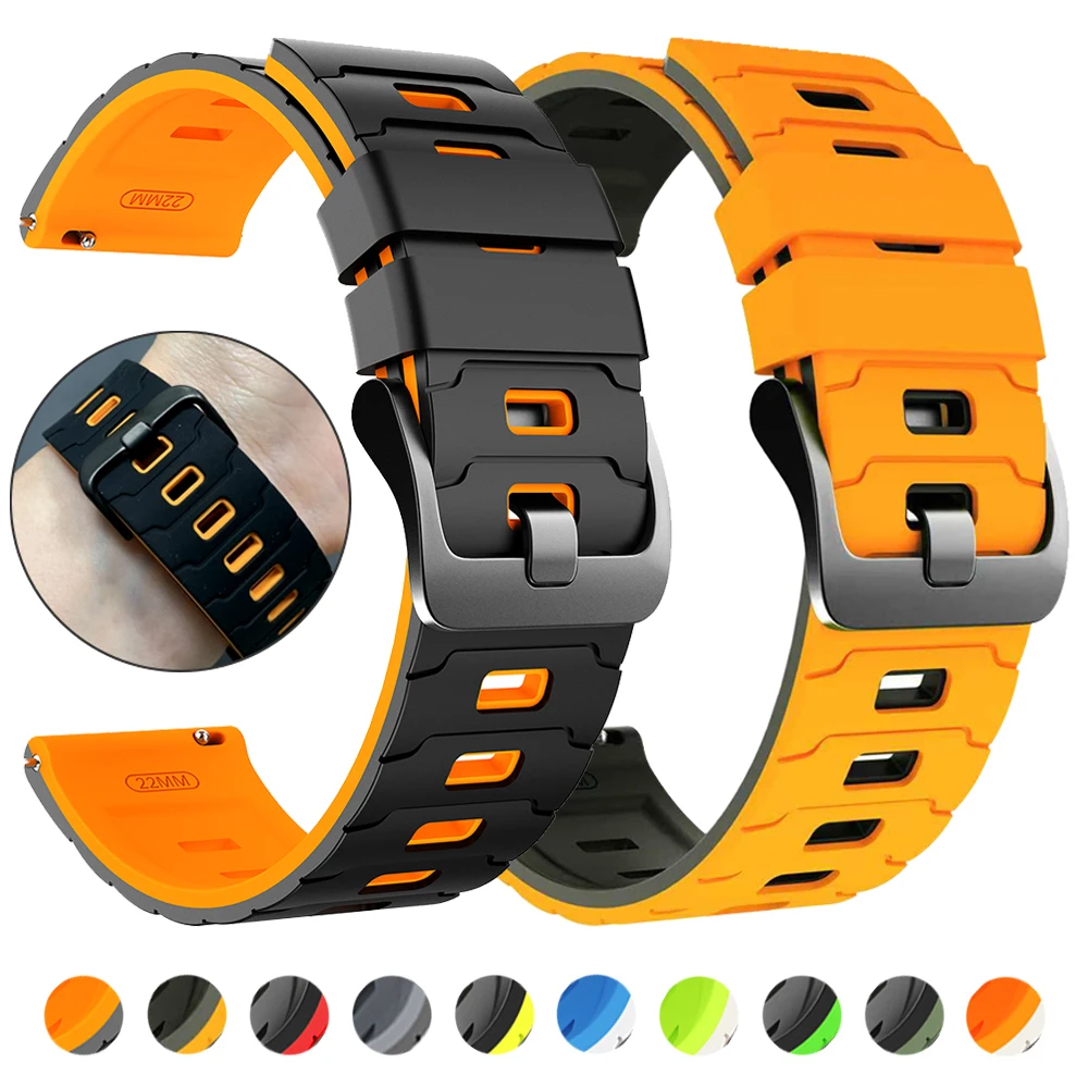 Correa de silicona de 22mm para Fossil Gen 5 Garrett Julianna Carlyle HR/Gen 6 5 5E 44mm/5 LTE 45mm bandas para pulsera AMAZFIT BALANCE 2 - imagen 2