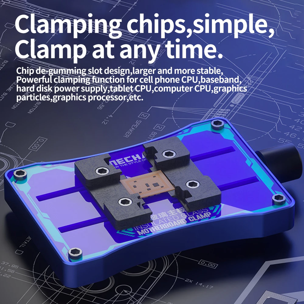 Abrazadera de placa base de vidrio con aislamiento de aire g-fix mecánico para Chips de placa base de teléfono móvil PCB CPU reparación raspador herramienta de eliminación de pegamento - imagen 4
