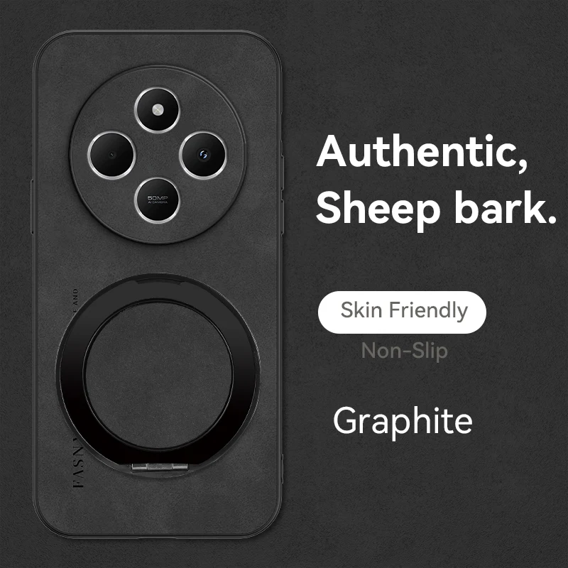 360 °   Funda con soporte giratorio de grado para Xiaomi Redmi 14C 13 13C 12C 10 10C 9 9A 8 8A 4G Funda de piel de oveja - imagen 2