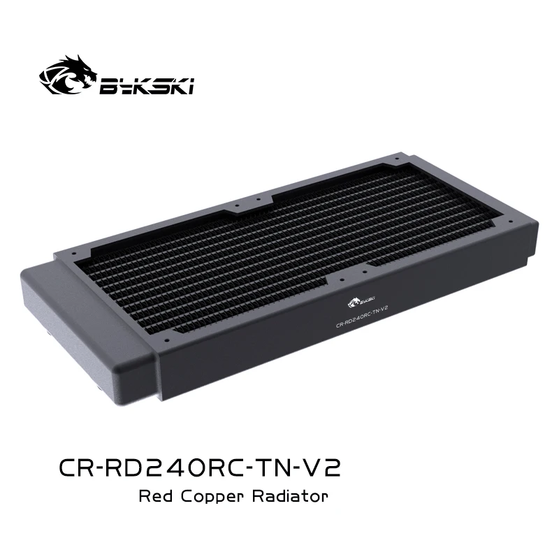 BYKSKI-Radiador de una sola fila para ventiladores de 12cm, intercambiador de calor líquido de descarga de agua para ordenador, 30mm de espesor, cobre, 240mm, CR-RD240RC-TN-V2 - imagen 4