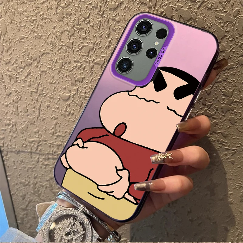 Funda esmerilada C-Crayon S-ShinChan para Samsung Galaxy S25 S24 S23 S22 Ultra S21 Plus S20 FE A73 A72 A71 A56 A55 A54 cubierta acrílica - imagen 5