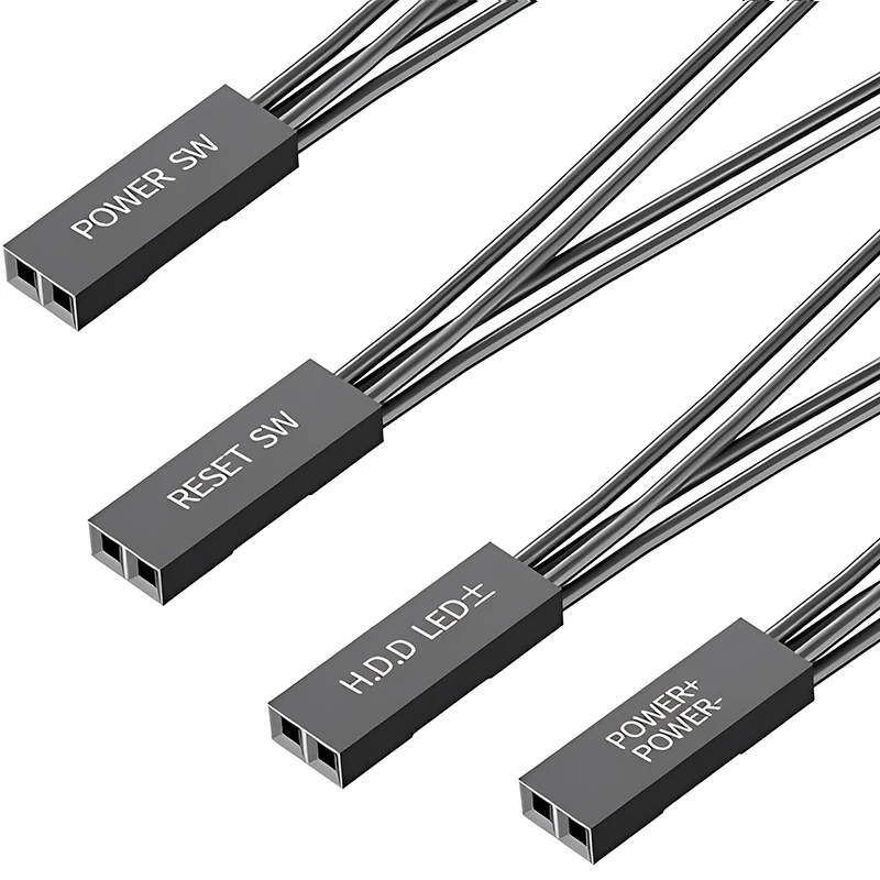 4 Uds interruptor de placa base SW de alimentación/reinicio SW/HDD LED/LED de alimentación 1 a 2 Cable adaptador doble 1 hembra a 2 divisor macho 2 pines - imagen 2