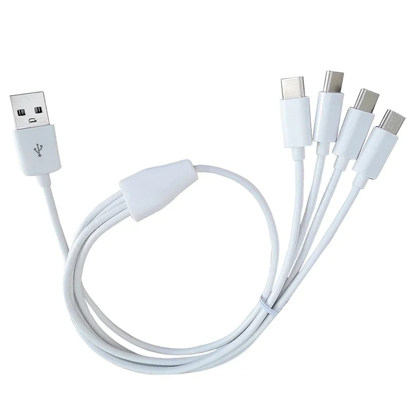 Cable de carga USB 3,1 OD 3,0 MM 50cm 4 en 1, adaptador de cargador USB a 4 tipo C, cable de alimentación 4 tipo c para teléfono inteligente, tableta y PC