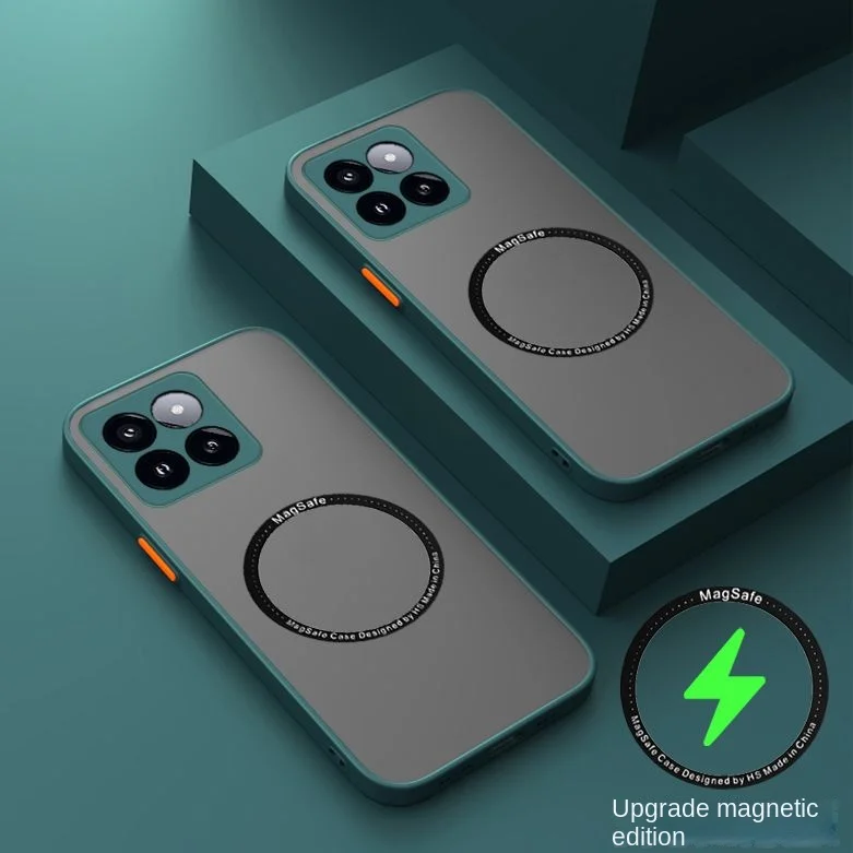 Para Xiaomi Mi 14 Pro funda dura de PC transparente mate funda protectora trasera magnética para Xiaomi Mi 14 14Pro Mi14 carcasa de teléfono