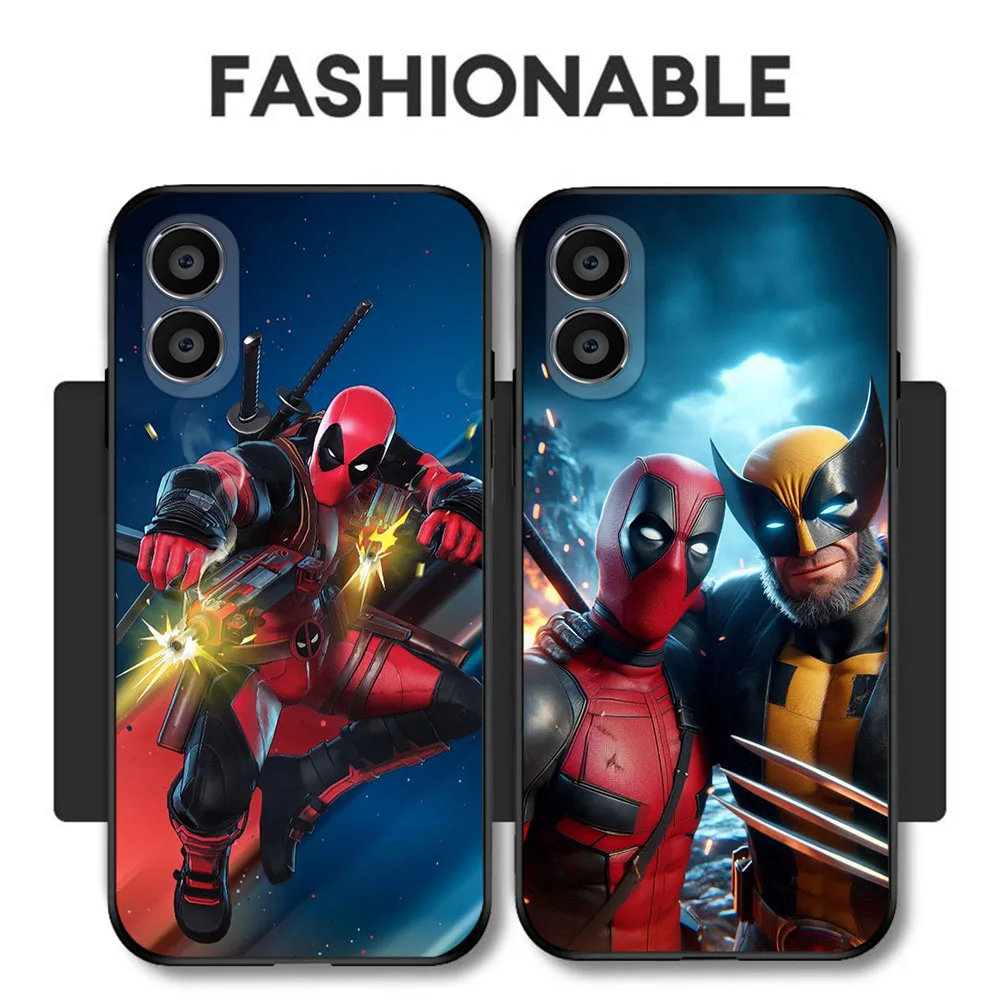 BD-23 Deadpool Hero funda negra para OPPO A80 A60 A40 A38 A57 A78 A96 A77 A17 A18 Find X3 Neo Lite Pro - imagen 2