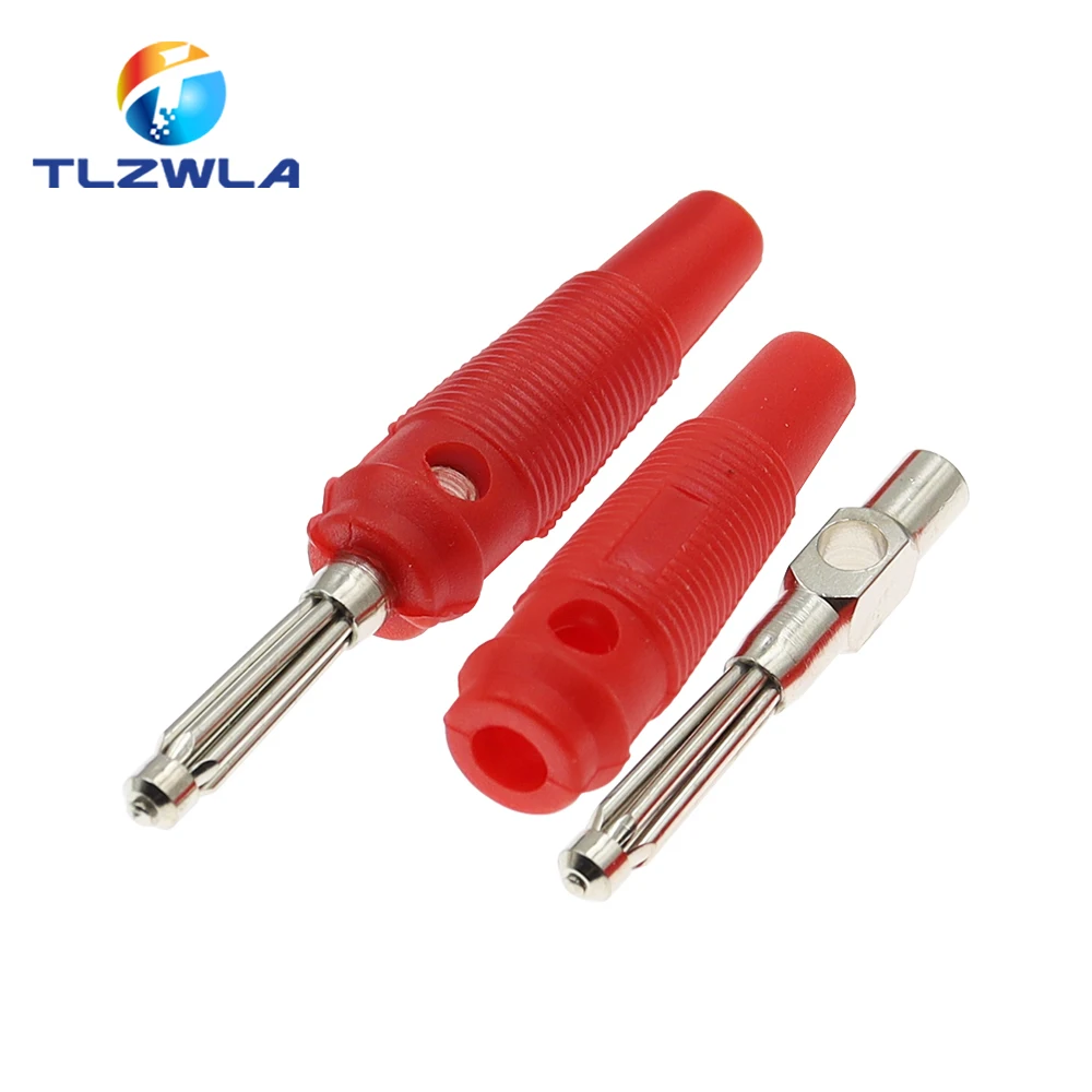 5 uds 4mm 32A alta corriente sin soldadura tornillo lateral apilable conector Banana cobre - imagen 5