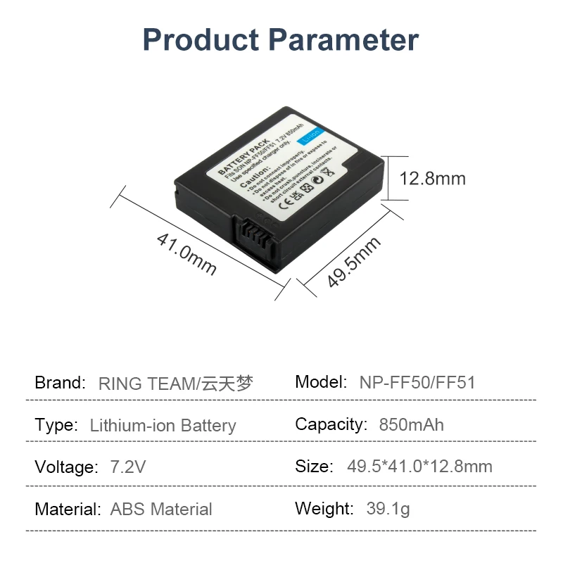 NP-FF50/51/51S BPF-500 Batería de cámara recargable de alta capacidad para Sony DCR-IP220E DCR-IP200K DCR-PC107 DCR-PC350 - imagen 5
