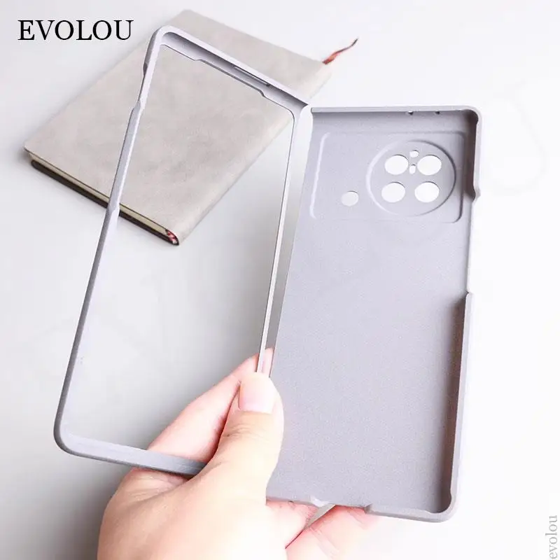 Funda de teléfono para Vivo X Fold 2 Plus, carcasa dura mate de piedra arenisca para PC, abatible, antideslizante, protección completa, parachoques - imagen 3