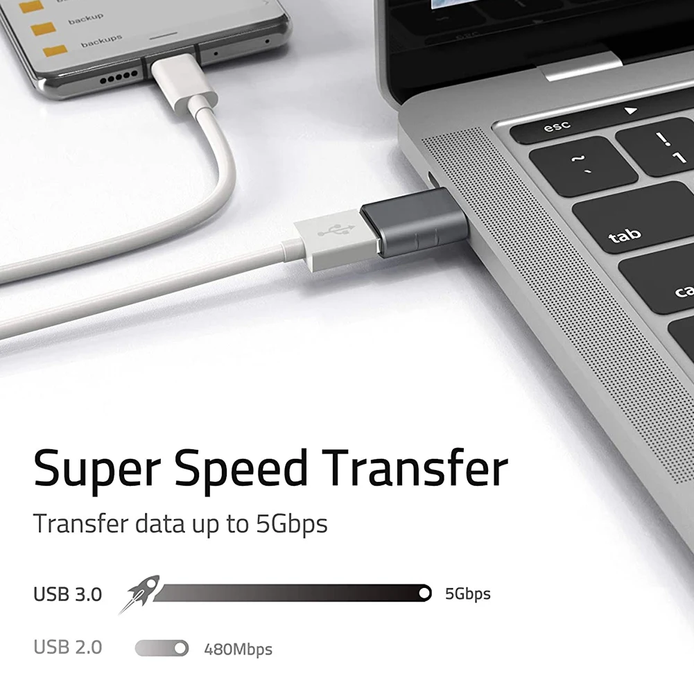 Paquete de 2 adaptadores USB C a USB, adaptador Syntech USB-C macho a USB 3,0 hembra Compatible con MacBook Pro después de 2016 - imagen 4