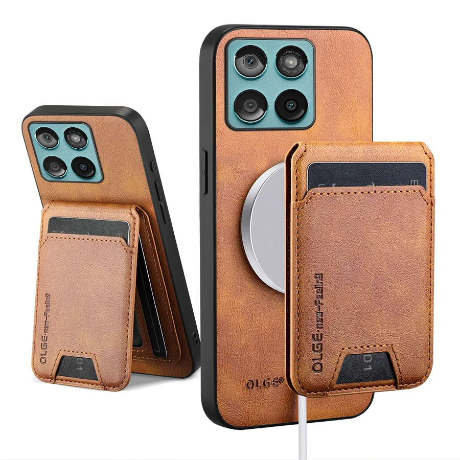 Funda tipo billetera con tarjetero para Motorola Moto Edge 60 Pro Fusion 60S Stykus, funda magnética de cuero con soporte Mag-safe, Fundas suaves