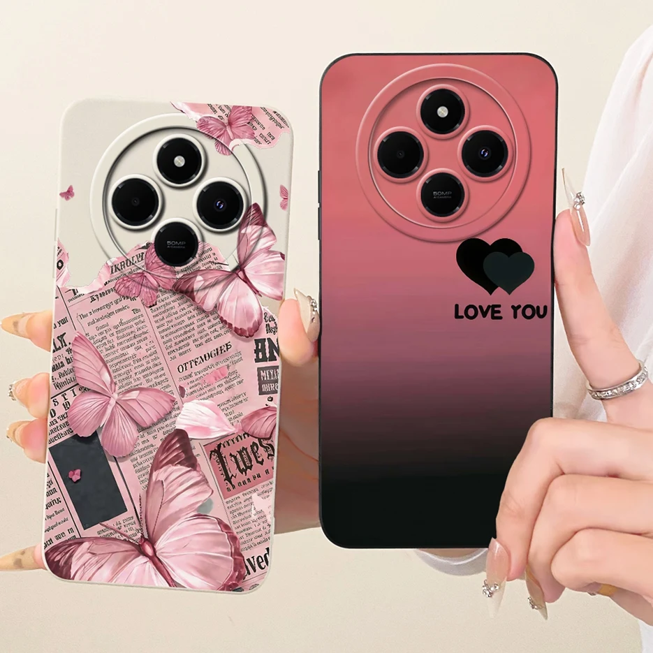 Para Xiaomi Redmi 14C funda de lujo flores nueva cubierta pintada de caramelo funda de teléfono suave de TPU para Xiaomi Poco C75 PocoC75 Redmi14C Fundas - imagen 4