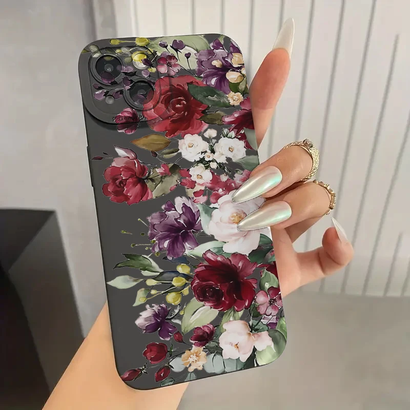 Para Samsung A56 A55 5G A35 A34 A54 A15 A33 A53 funda de teléfono suave con patrón de flores para Galaxy S25 S24 Ultra S23 S21 FE S22 Plus - imagen 2