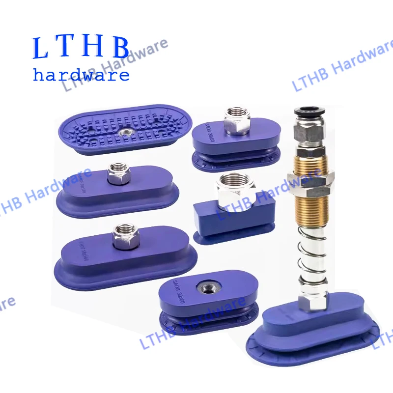 Ventosa de vacío neumática serie AFSB AFSF con ajuste NBR, accesorios manipuladores de ventosa elíptica corrugada de tira larga