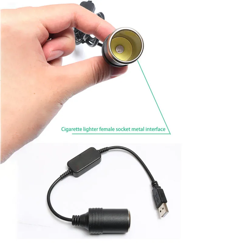 Cltgxdd, accesorios de Interior de coche, adaptador de conector de clavija, adaptador convertidor USB de 5V a 12V, controlador con Cable, enchufe de Cable de cargador - imagen 5