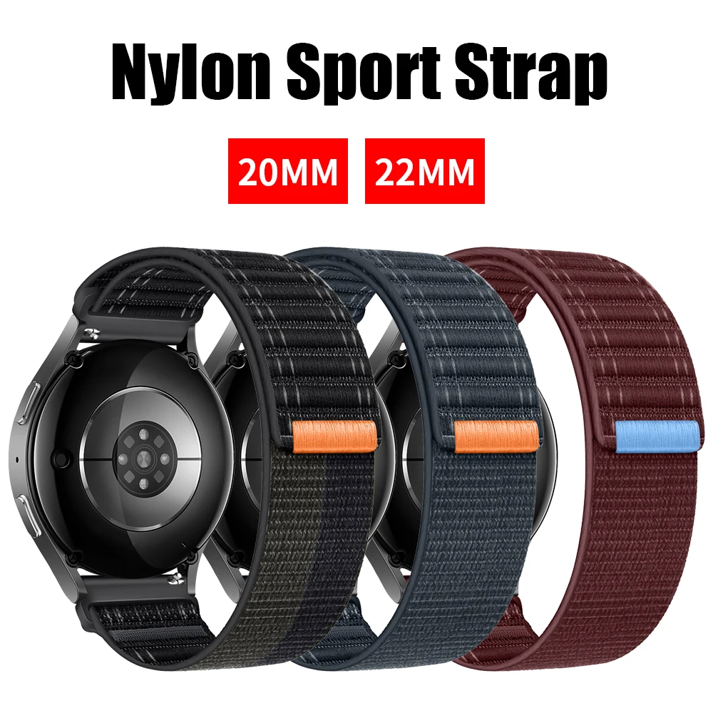 Correa deportiva de nailon de fácil ajuste de 20 mm y 22 mm para Garmin Forerunner 165/255/ 265745   Banda para pulsera Active/Vivoactive 4, correa de reloj Venu 3 - imagen 2