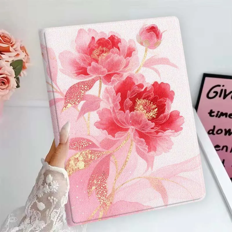 Hermosas flores rosas para Samsung Galaxy Tab S11 S10 S9 S8 S7 S6 A10.1 A9 A8 A7 10,1 Lite FE Plus pulgadas funda para tableta - imagen 2