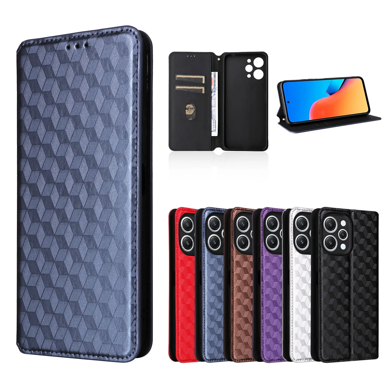 Funda magnética de cuero para Xiaomi Redmi Note 12 Pro Plus 11 10 Pro Poco X5 X4 NFC X3 13 Lite 12T Book Cards Solt Bag Cover