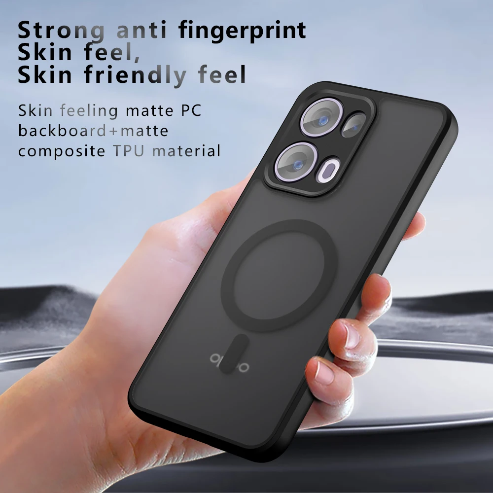 Funda protectora magnética para PPO Reno 13 Pro 14 reno 13F 14F Armor Funda para reno13 F Funda de teléfono transparente mate a prueba de golpes - imagen 3