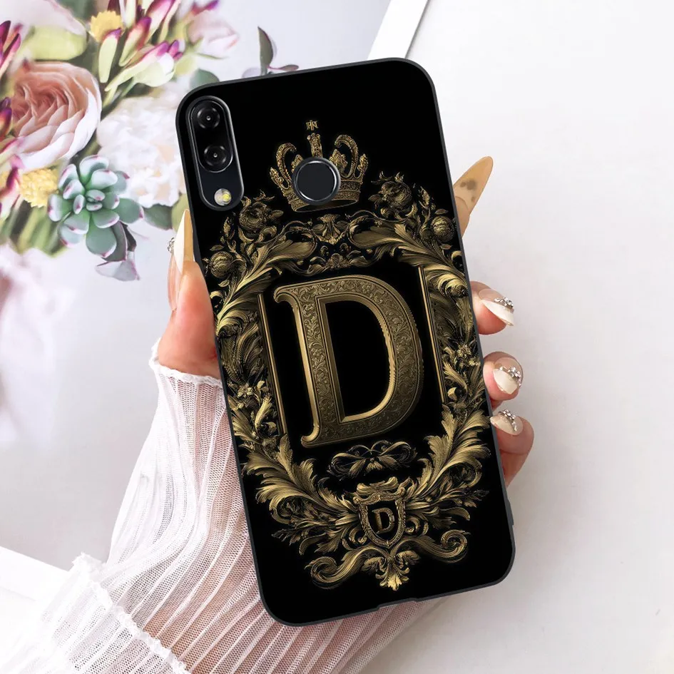 Para Asus Zenfone 5 ZE620KL ZF620KL funda X00QD X00QDA lindas letras iniciales funda negra de silicona suave para Zenfone 5z ZS620KL Shell - imagen 3