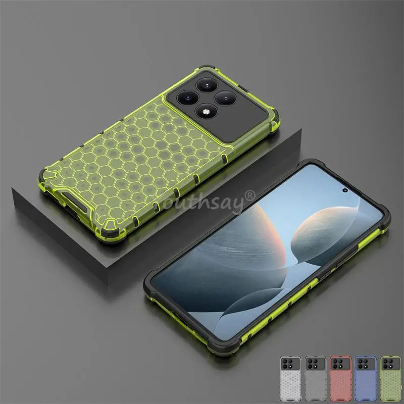 Nido de abeja a prueba de golpes para Xiaomi POCO X6 Pro funda armadura Capa POCO X6 Pro funda protectora translúcida Xiaomi POCO X6 Pro