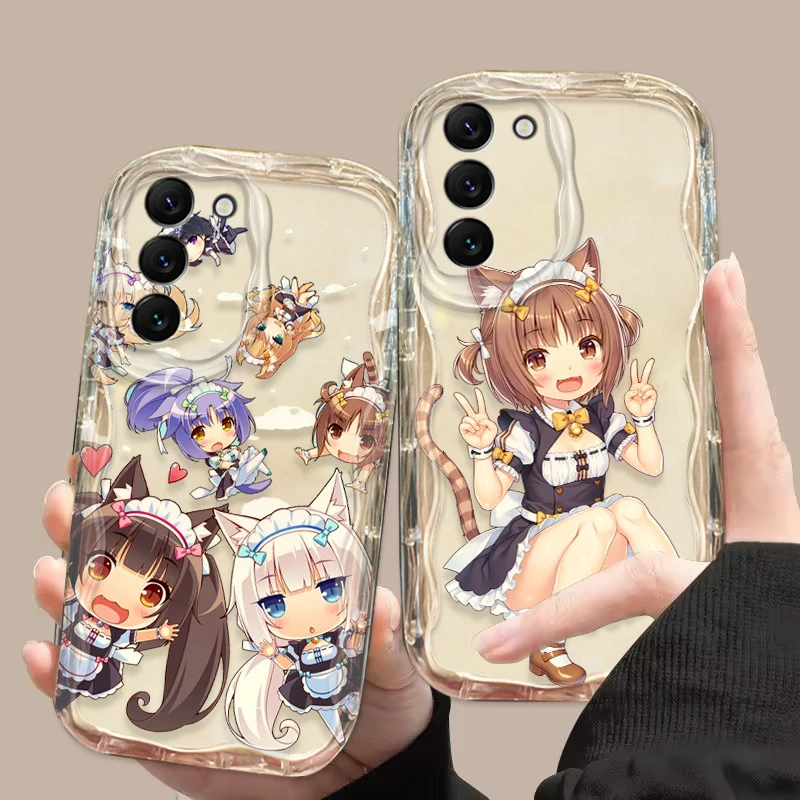 Funda de dibujos animados Nekopara para S21, S23, S24, Ultra Plus FE, A55, A35, A25, A05S, A54, A53, A52, A33, A32