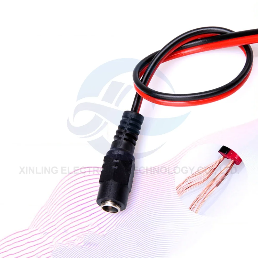 5 uds 10 Uds 5,5x2,1mm macho hembra enchufe 12V DC Cable flexible para cámara CCTV conector extensión trasera 24V DC Cable - imagen 4