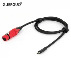 Cable Adaptador USB‑C a XLR Macho/Hembra tres pines para Micrófono