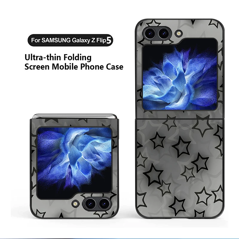 Funda para Samsung para Galaxy Z Flip 5 Z Flip Z Flip 3 Z FLIP 6 Contraportada Estrellas Grises