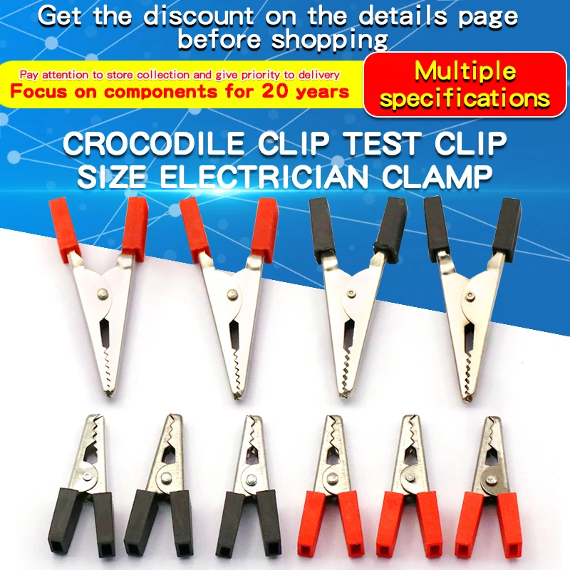 Abrazadera de prueba de cocodrilo, multímetro de electricista, suministro de energía, alambre, hierro conductor, 10 piezas - imagen 2